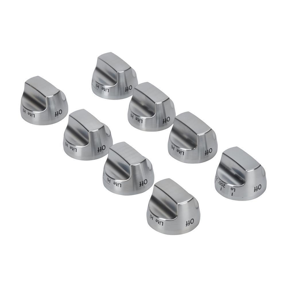 Amana W10231704 Cooktop Burner Control Knob Kit - Stainless Steel Replacement Parts for Gas Stove - Perfect for Kitchen Upgrades & DIY Repairs