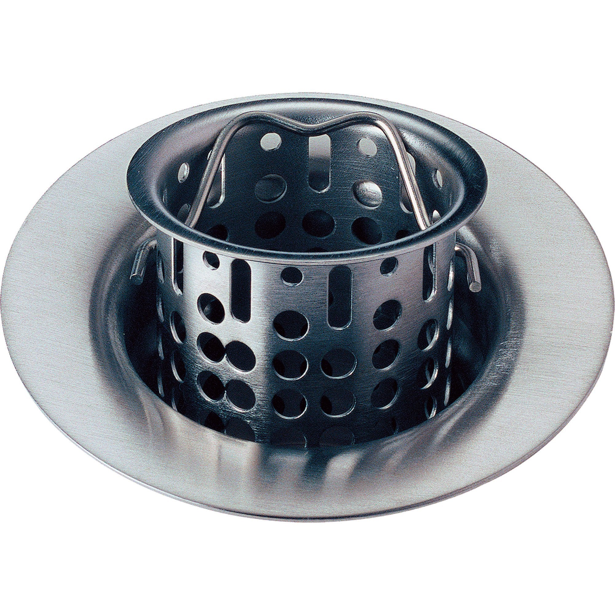Delta 2 7/8 Inch Arctic Stainless Steel Small Bar Sink Basket Strainer with Flange - Model 638407 | Durable Drain Filter for Kitchen, Bar & Commercial Use