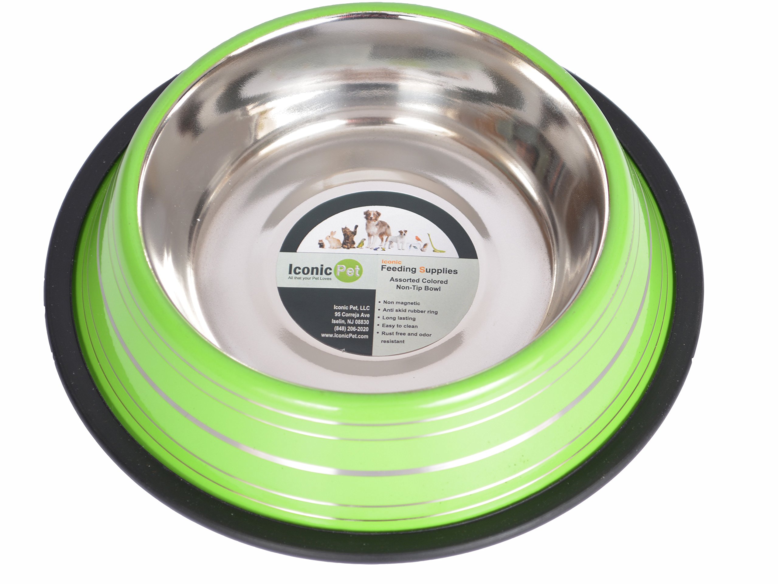 Stainless Steel Dog Bowl with Non-Slip Base - Rust Proof Pet Food & Water Dish in Multiple Sizes & Colors - Dishwasher Safe for Easy Cleaning - Perfect for Puppy Meals, Outdoor Feeding & Travel