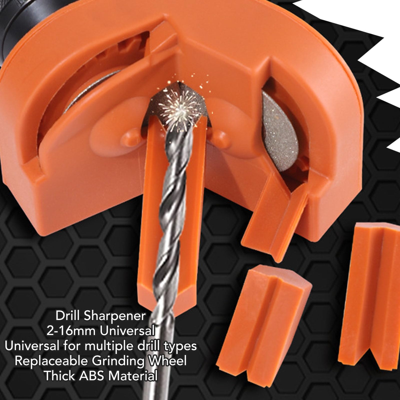 Professional Electric Drill Bit Sharpener - Multipurpose Grinder for All Drill Bits, Portable ABS Grinding Tool | Perfect for DIY, Woodworking & Metalworking Projects