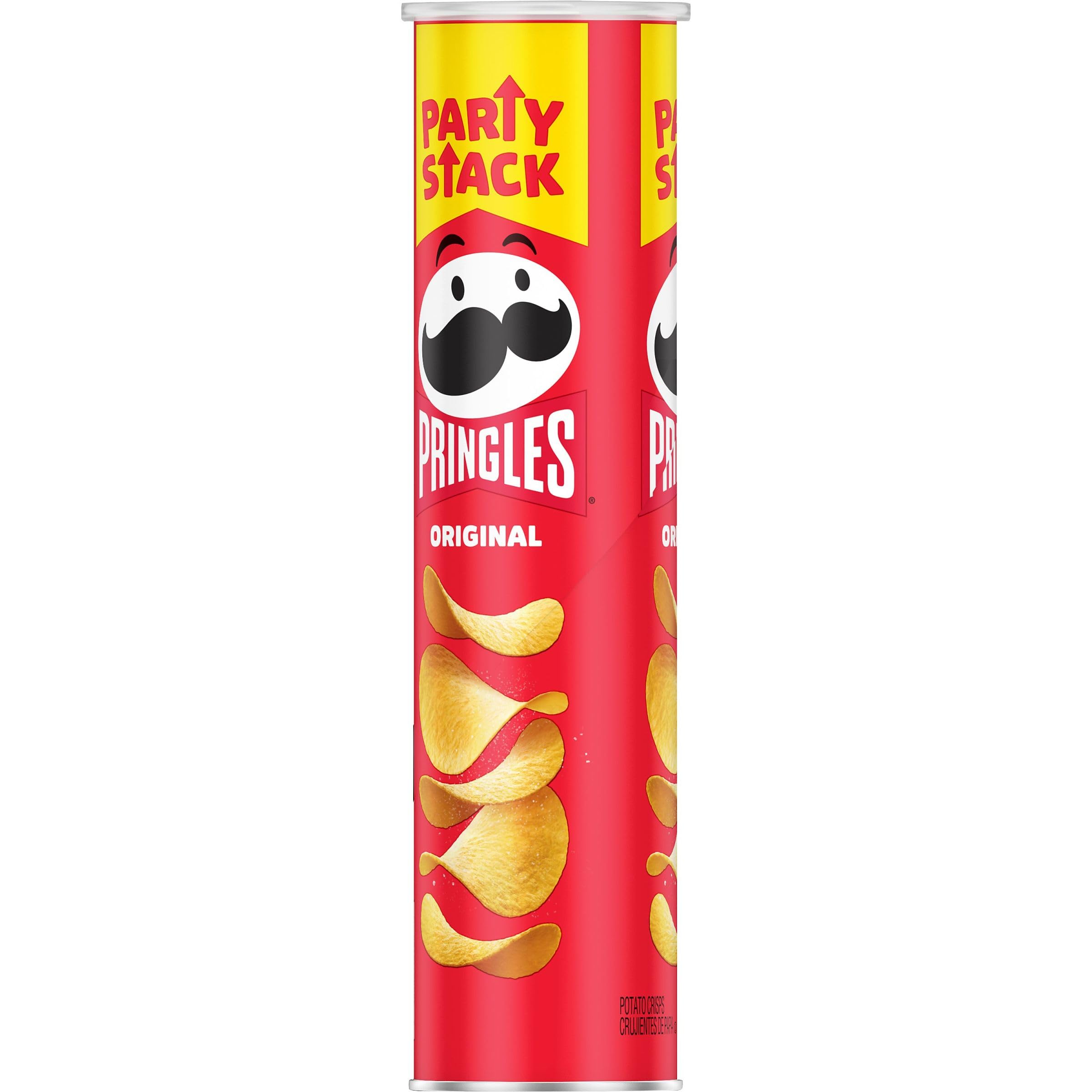 Pringles Original Potato Crisps Chips - 6.8oz Can (Pack of 1) | Crunchy Snacks for Lunch, Travel & Parties | Perfect On-the-Go Snack for Work, School & Social Gatherings
