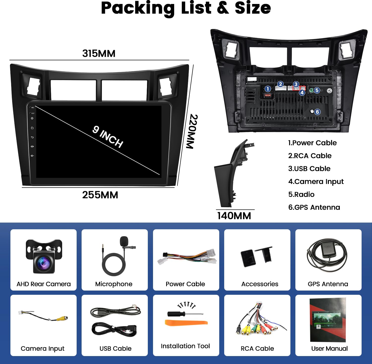 2G+64G Hikity Android 13 Car Stereo for Toyota Yaris 2008-2011 - 9