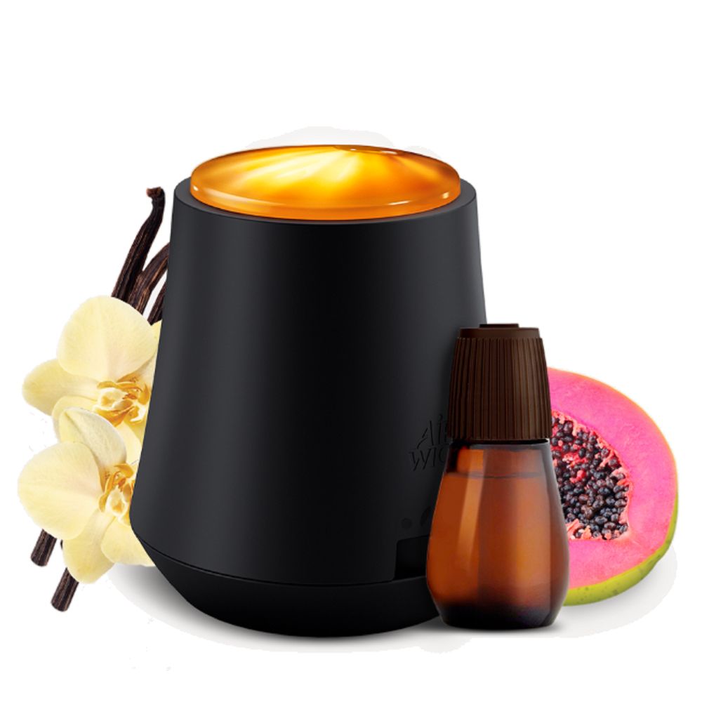 Air Wick Essential Mist Starter Kit with Diffuser + 3 Refills - Vanilla & Pink Papaya Scented Oil for Home Aromatherapy | Perfect for Living Room, Bedroom & Office Relaxation