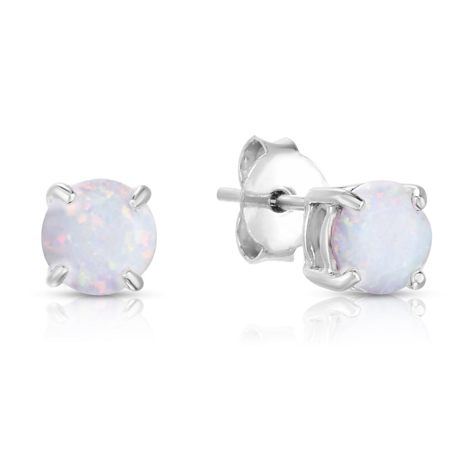 Exquisite Round Opal Earrings for Women - Handmade Sterling Silver Dangle Earrings | Perfect for Weddings, Parties & Special Occasions