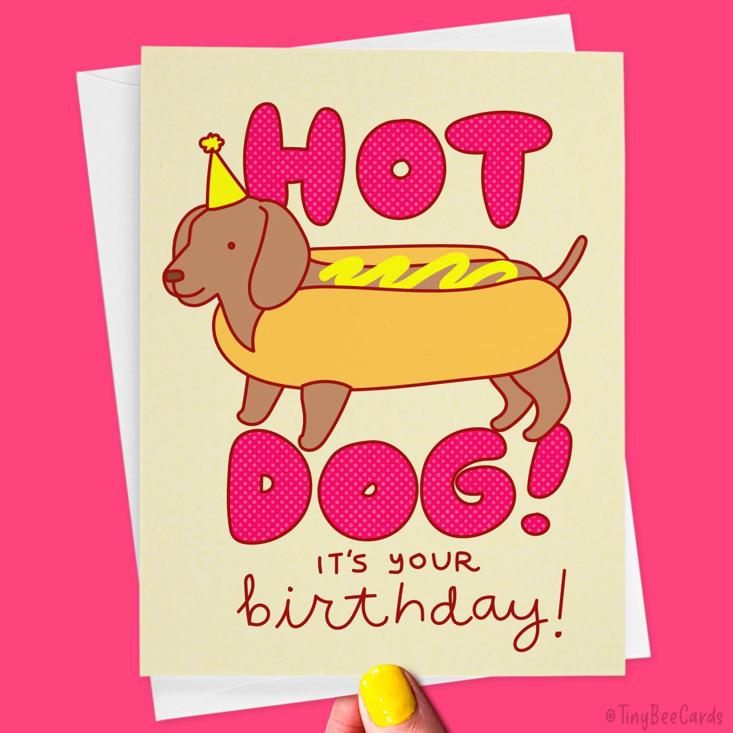Funny Birthday Card - 'Hot Dog! It's Your Birthday!' | Humorous Greeting Card for Friends & Family | Perfect for Birthdays, Parties & Celebrations