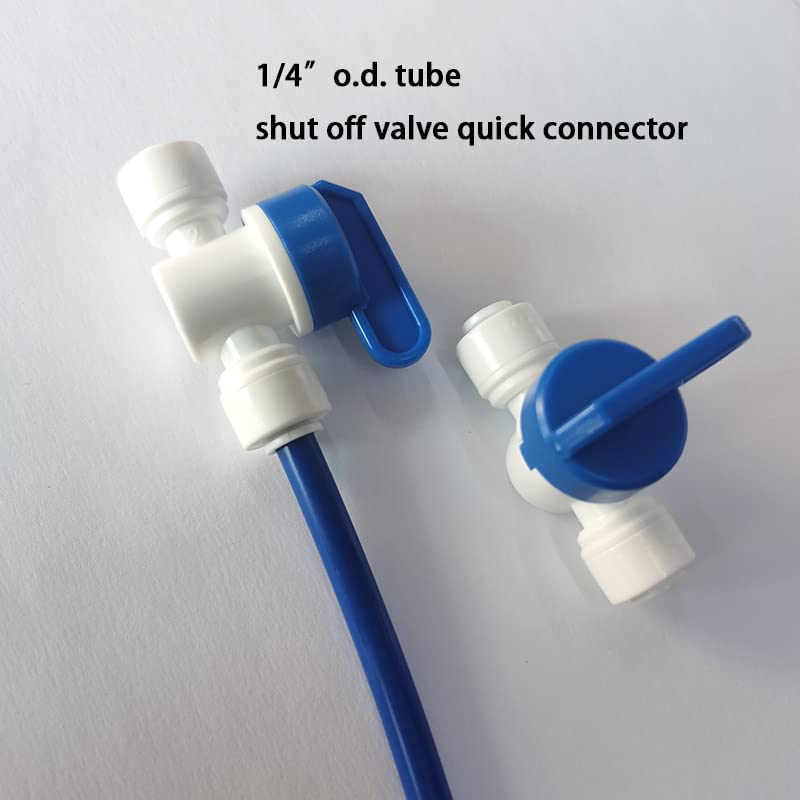 Malida 1/4 Inch OD Quick Push Connect Water Purifier Shut Off Ball Valve - 10 Pack Plastic Plumbing Fittings for RO/DI Systems | Perfect for Home Water Filtration & Aquarium Setup
