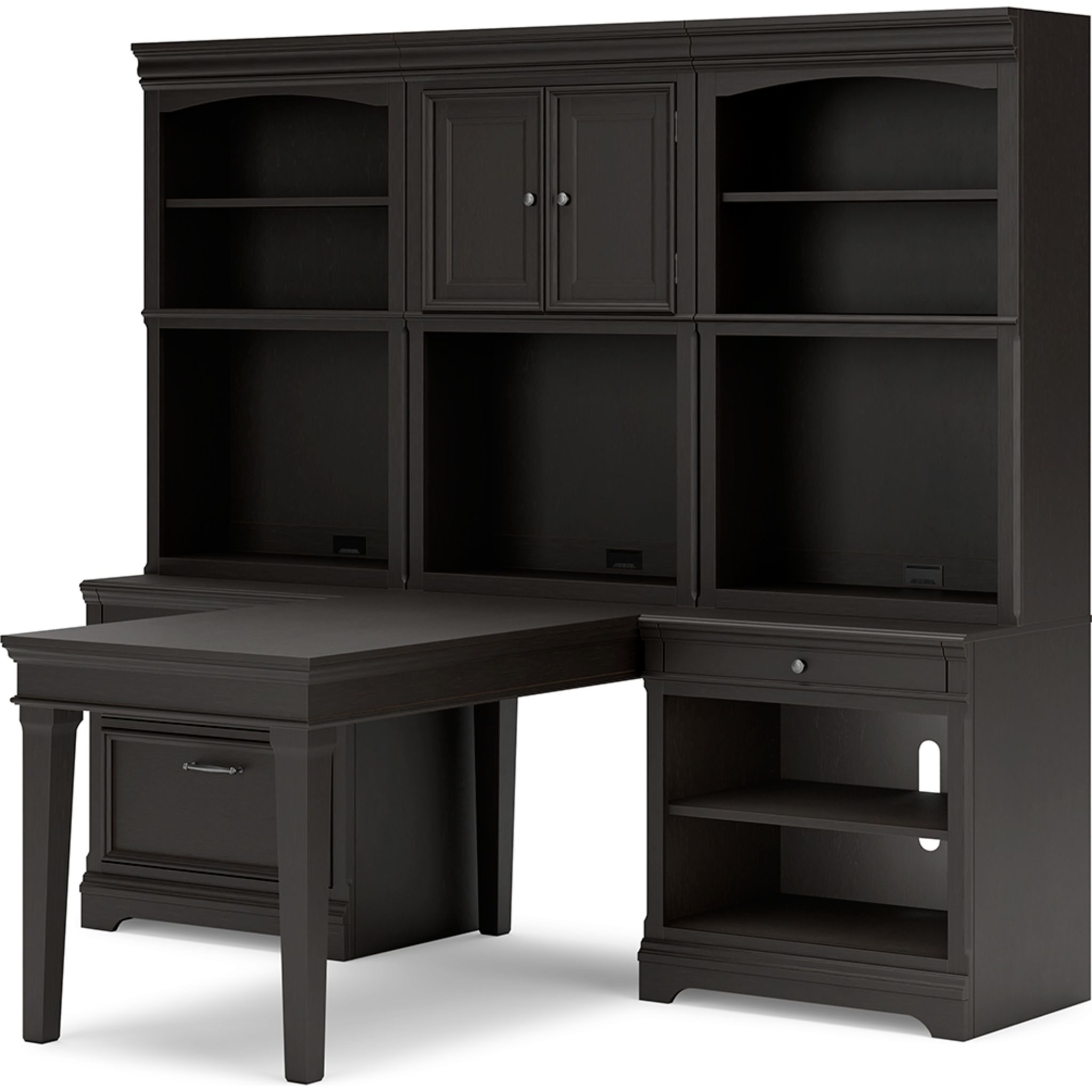 Beckincreek 6-Piece Black Home Office Furniture Set - Desk, Chair & Storage for Modern Workspace & Study Room