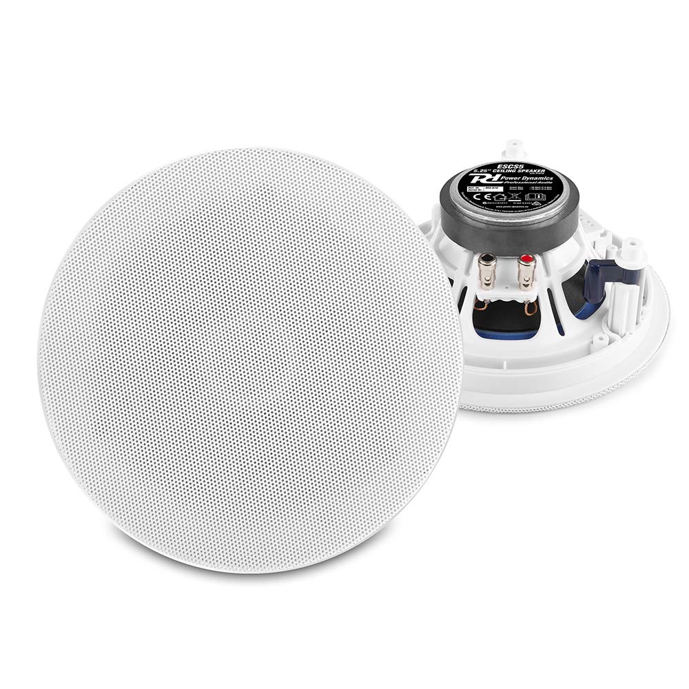 Power Dynamics Systemline E50 Bluetooth Ceiling Speaker System with Wall Amplifier & 2x ESCS5 5.25
