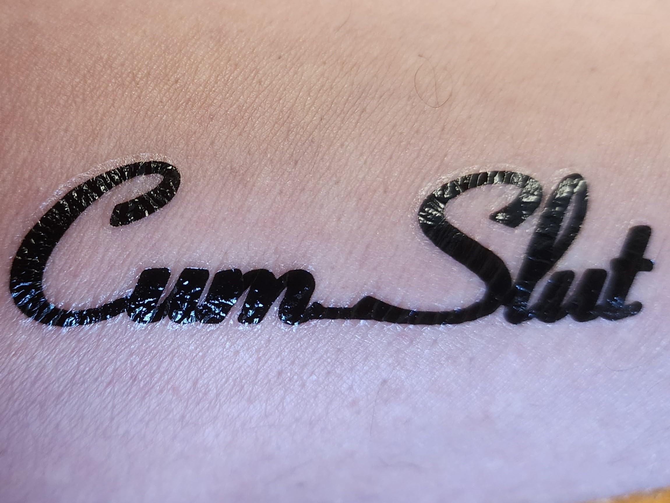5-Piece CumSlut Temporary Tattoos - Black Lettering Swingers Lifestyle Body Art for Parties, Bachelorette & Adult Events