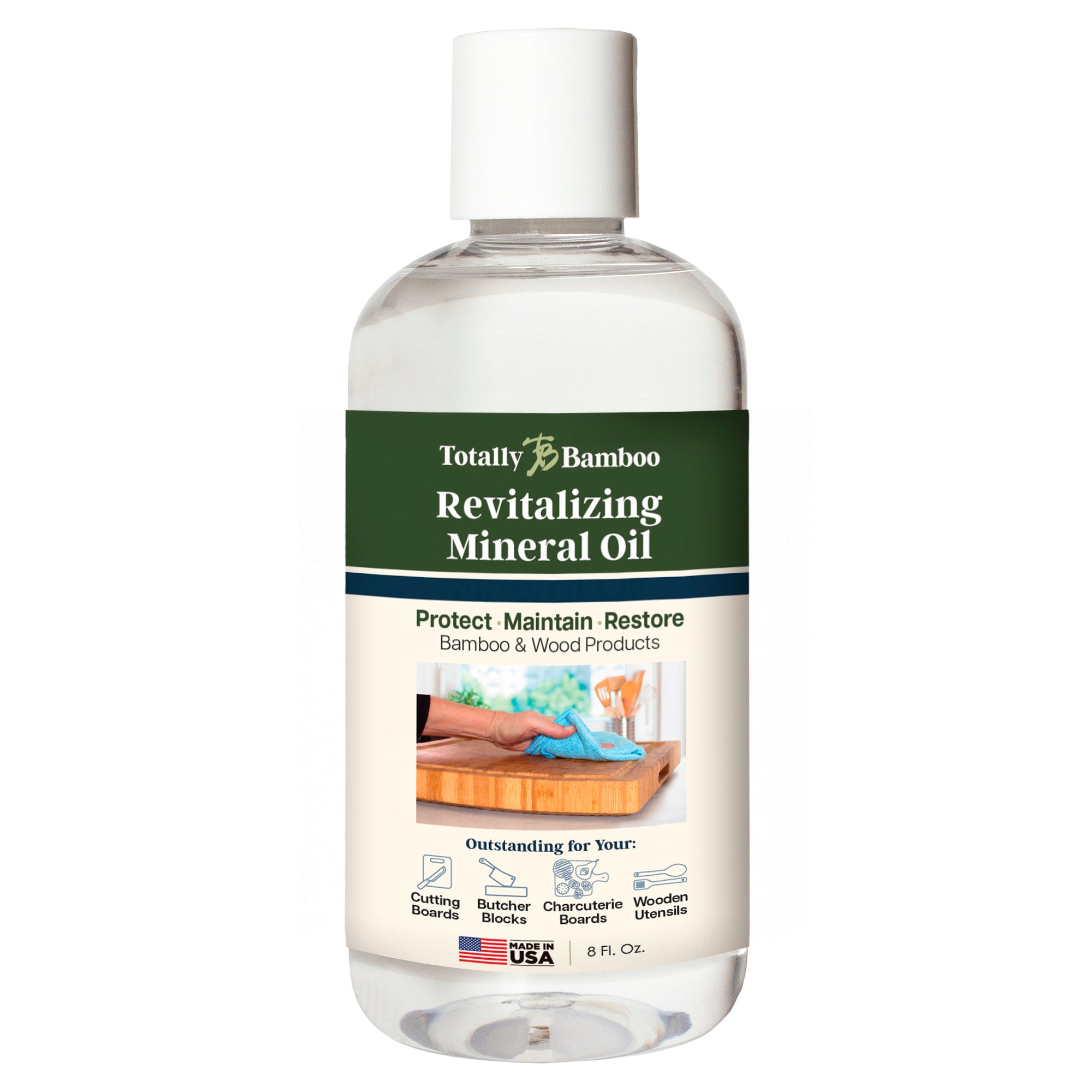 Premium Food-Grade Cutting Board Oil - 8 Oz Bottle for Wooden Cutting Boards & Butcher Blocks | Natural Revitalizing & Conditioning Oil for Kitchen Use | Extends Lifespan & Prevents Cracking