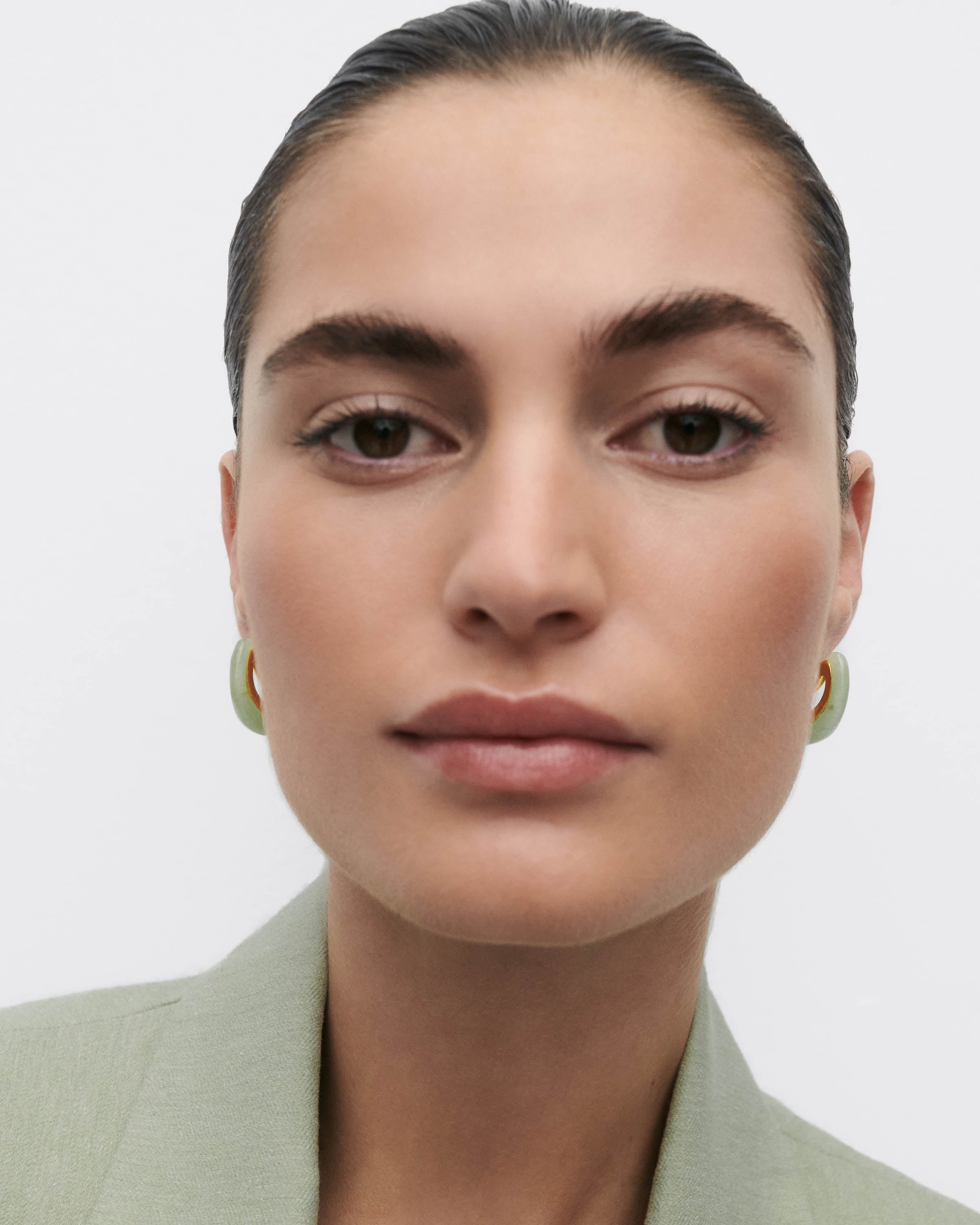 GRID Green Aventurine Hoop Earrings for Women - Healing Crystal Jewelry for Positive Energy & Chakra Balance - Perfect for Yoga, Meditation & Spiritual Healing