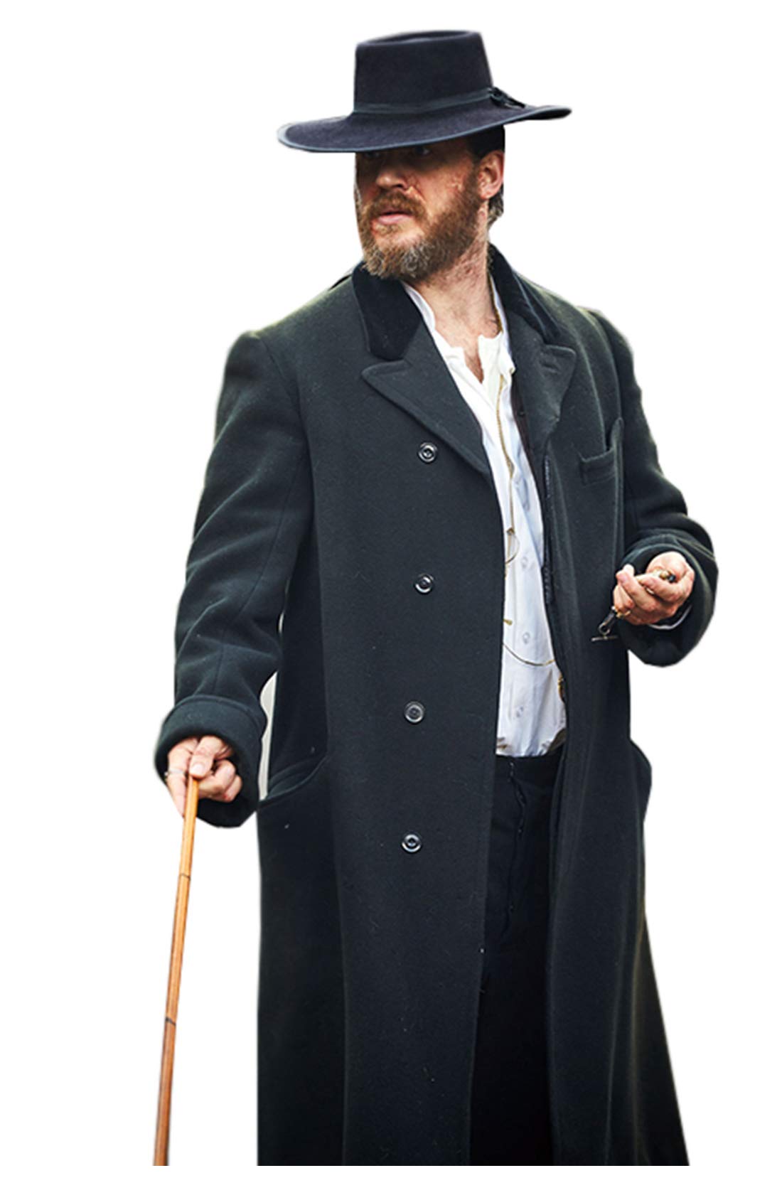 Alfie Solomons Inspired Men's Black Wool Peaky Blinders Trench Coat - Winter Long Overcoat for Formal Wear & Cosplay
