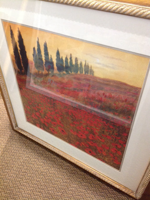 39 Sq Signed Poppies Print - Floral Wall Art Decor for Living Room, Bedroom & Office - Perfect for Home & Office Decoration