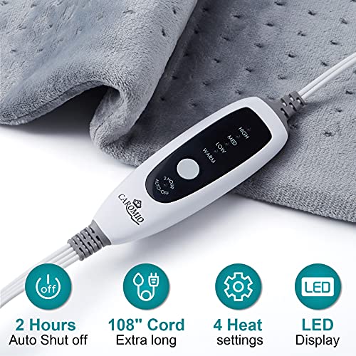 GARVEE 33x17 Inch Electric Heating Pad with Moist & Dry Therapy - Extra Large Heating Pad for Back Pain Relief, 4 Heat Settings, 2 Hour Auto Shut Off, Machine Washable - Perfect for Home, Office & Travel Use