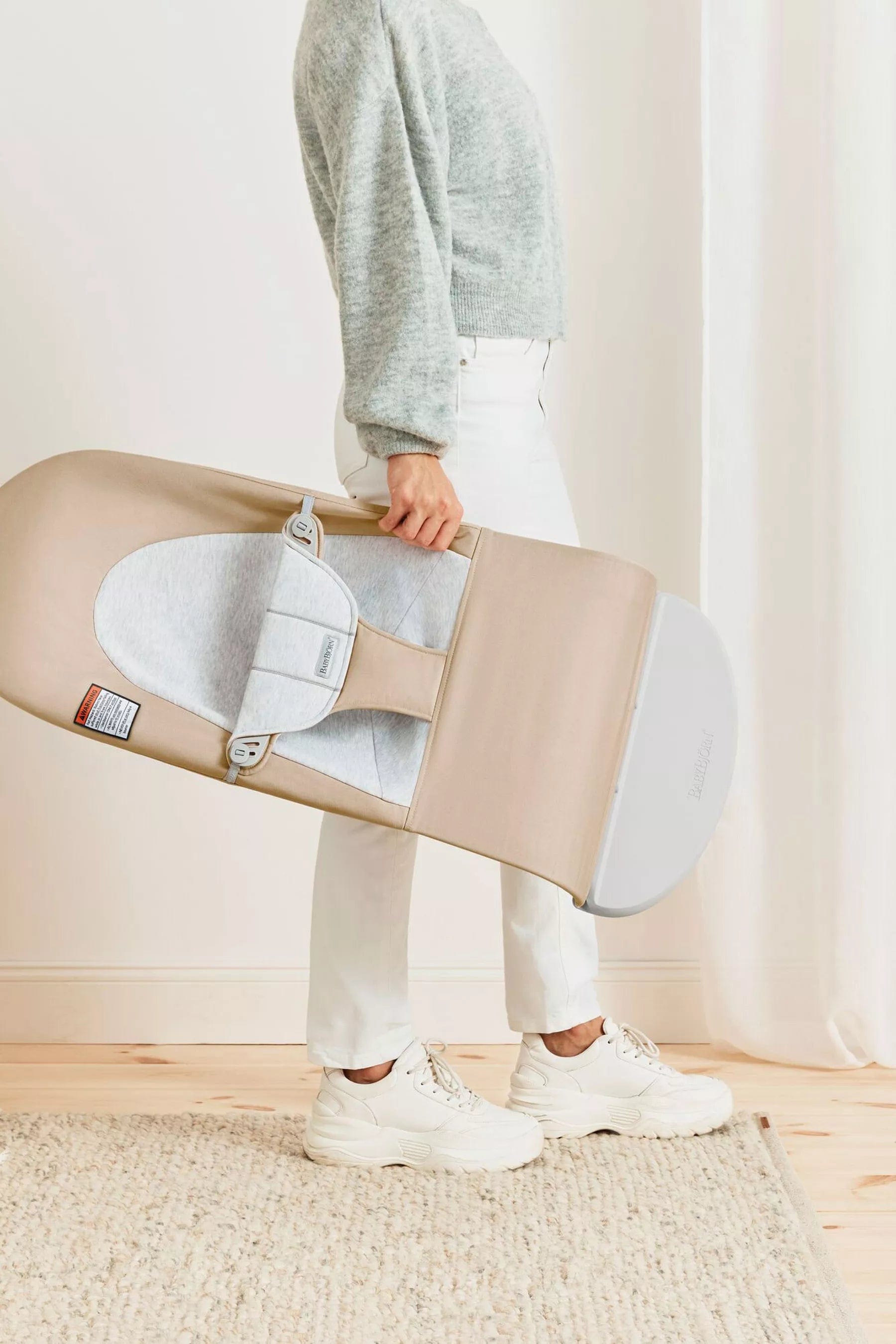 BabyBjorn Bouncer Balance Soft - Premium Cotton & Jersey Baby Bouncer Seat for Newborns to Toddlers - Perfect for Soothing, Playtime & Hands-Free Parenting at Home