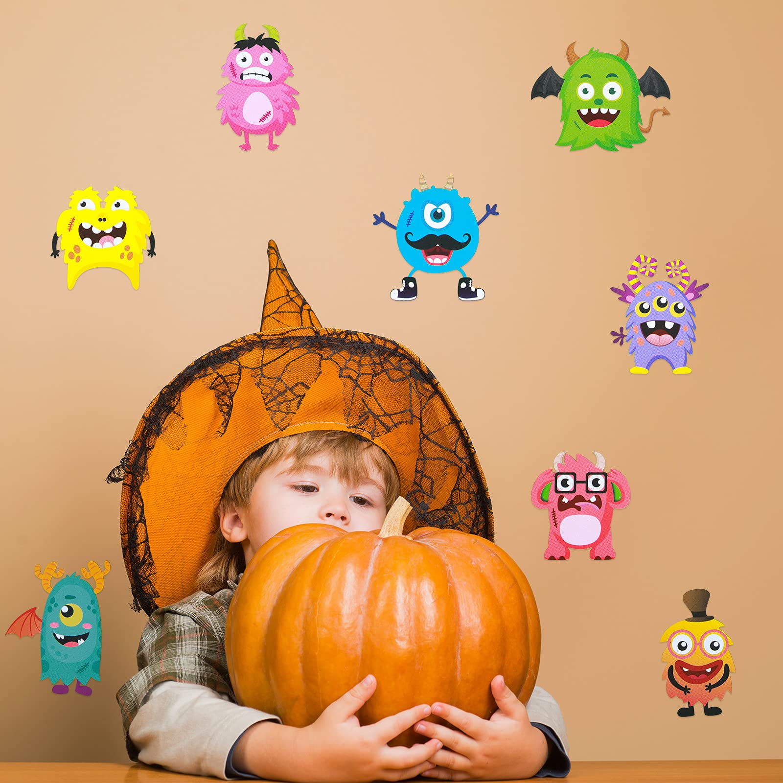 48-Piece Halloween Stickers for Kids - DIY Craft Stickers, Party Games & Birthday Favors - Perfect for Halloween Parties, Classroom Activities & Scrapbooking Projects