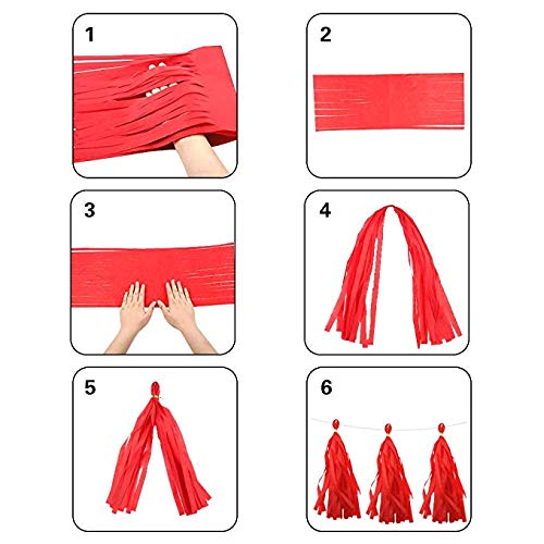 DIY Tissue Paper Tassel Garland - 20PCS Green 35CM Hanging Decorations for Party, Wedding, Baby Shower & Festival Decor | Perfect for Wall Decor, Ceiling Hangings & Photo Backdrops