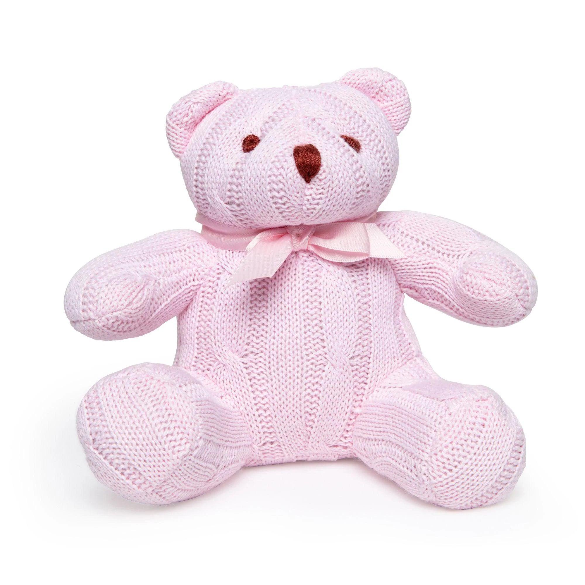 Adorable Baby Mode Cable Knit Bear Plush Toy - Soft & Cuddly Nursery Gift for Newborns, Infants & Toddlers | Perfect for Nursery Decor, Baby Shower Gifts & First Birthday Presents
