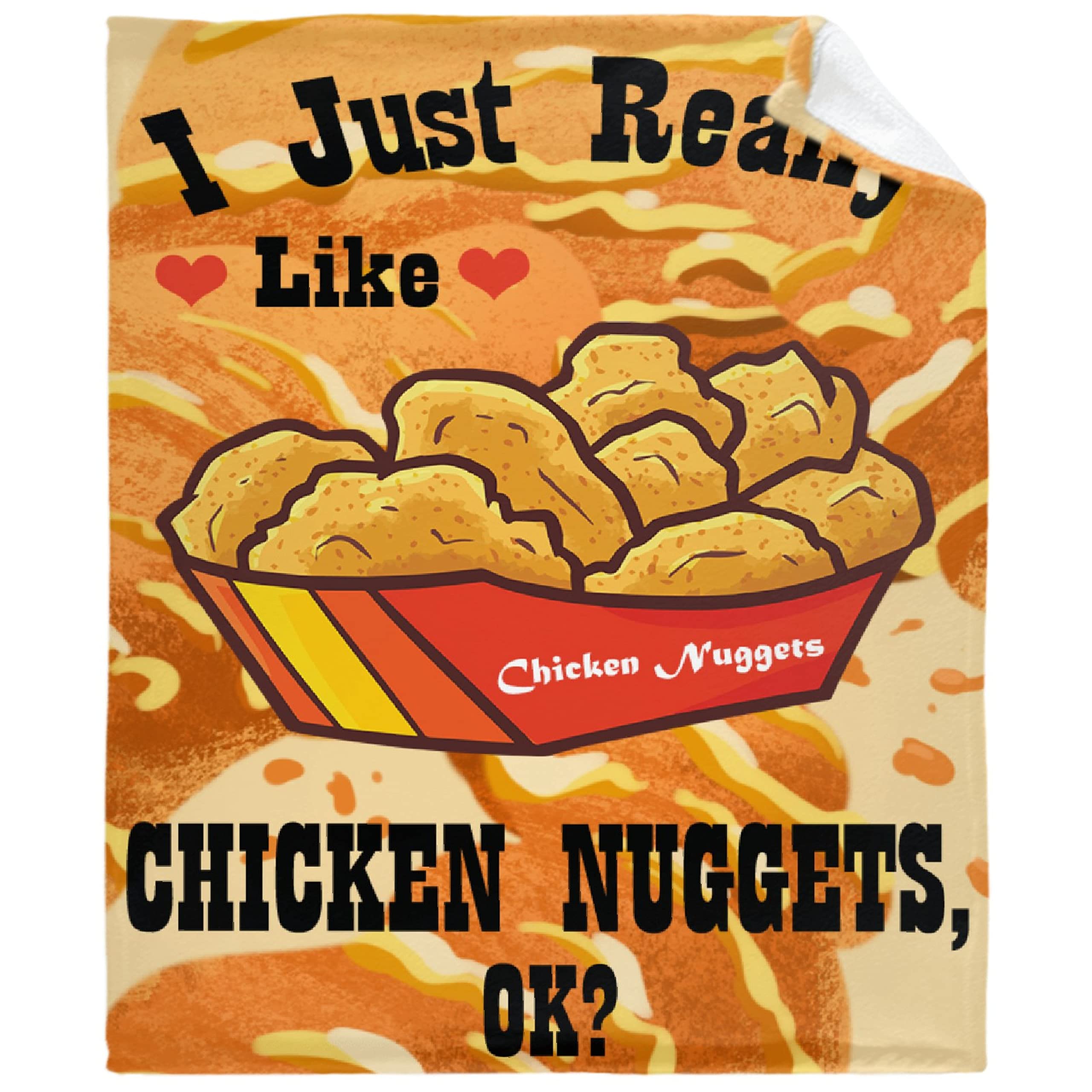 Funny Chicken Nugget Lover Blanket - Ultra Soft Lightweight Flannel Fleece Throw for Bed, Couch & Travel - 40x30 Inches XS Size for Toddlers & Pets - Perfect Gift for Fast Food Enthusiasts (Use for Netflix Binges, Camping & Cozy Nights)