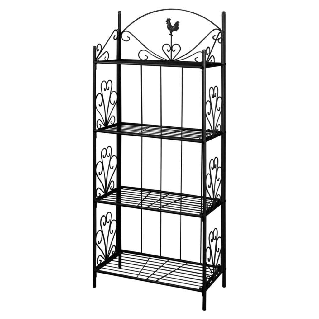 Premium Black Square Plant Stand - Durable Outdoor Plant Shelf for Garden, Patio & Balcony - Unfade Memory Plant Rack for Stylish Home Decor & Indoor Plants