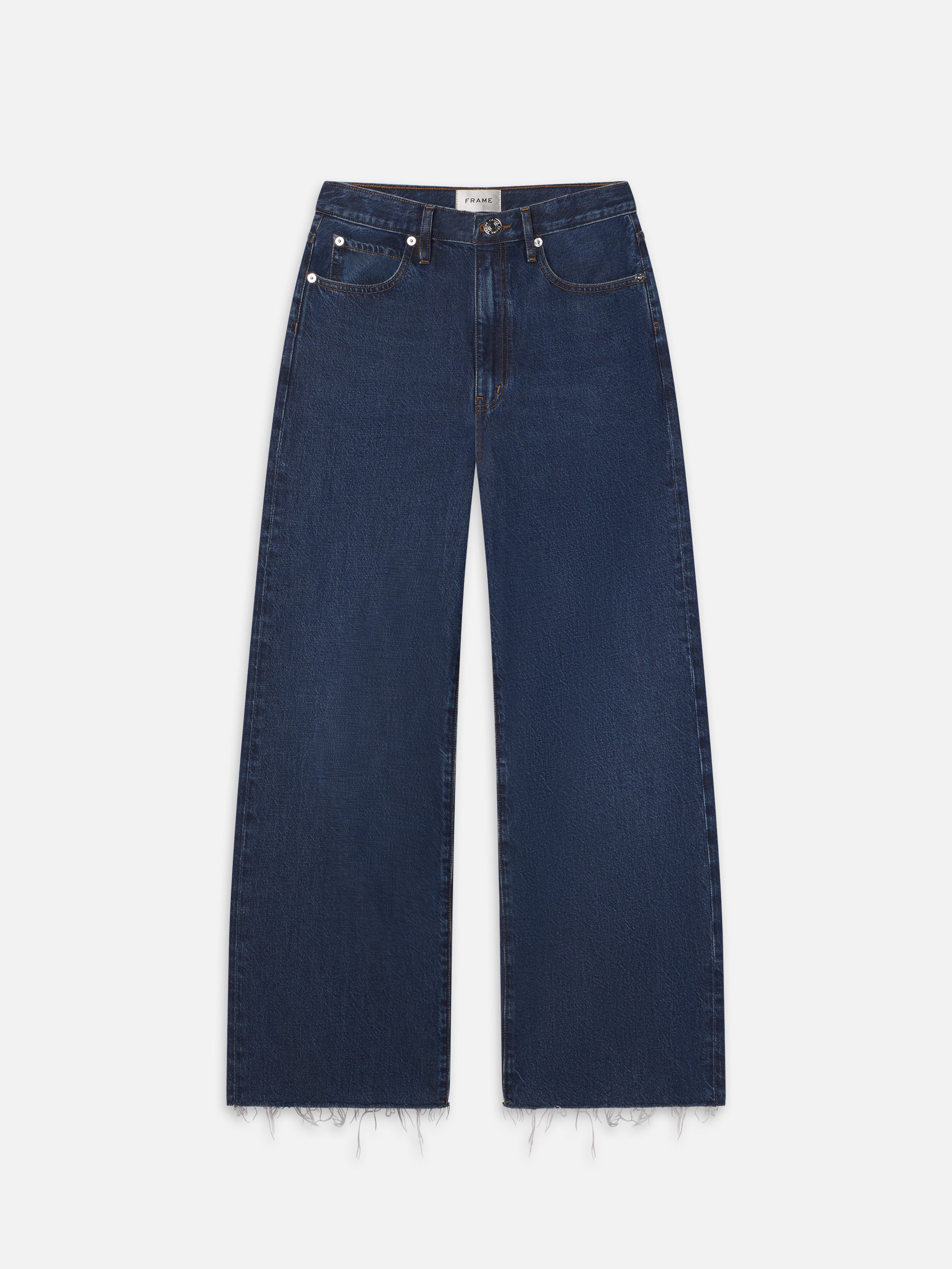 Le Low Baggy Wide Leg Jeans - Raw Hem Frayed Denim Pants for Women | Casual Streetwear & Everyday Comfort