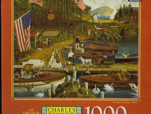 Charles Wysocki Americana 'Wooden You Like a Ride?' 1000-Piece Jigsaw Puzzle - Vintage American Art for Family Game Nights & Home Decor
