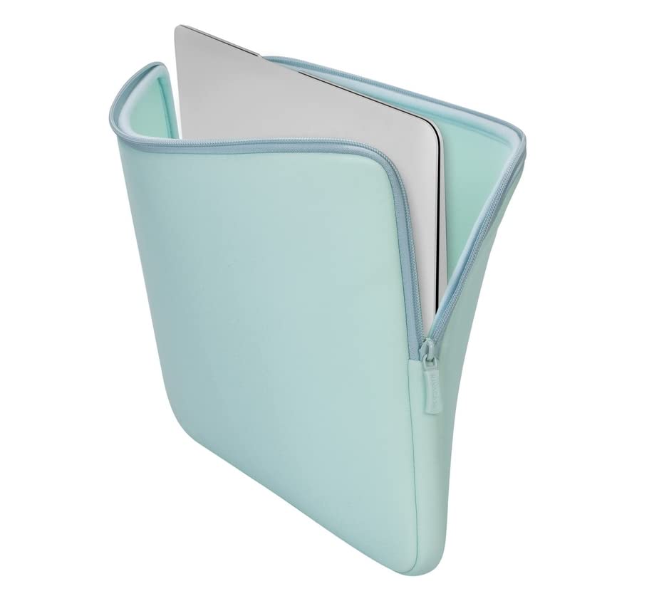 RIVACASE 5133 Mint Green Laptop Sleeve Case for MacBook Pro 15 inch - Protective Neoprene Cover with Soft Interior, Perfect for Travel, Work & School