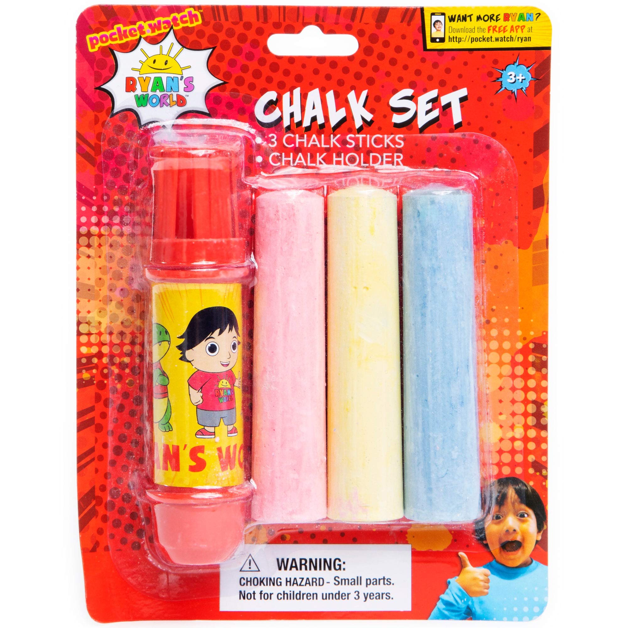Ryan's World Bubble Blowing Kit & Sidewalk Chalk Set - Fun Outdoor Activities for Kids Birthday Party, Summer Playtime & Backyard Games