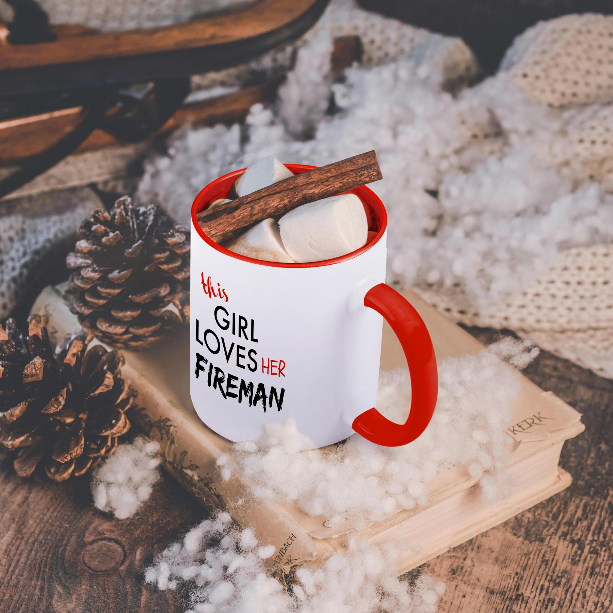 3D Fireman Lover Ceramic Mug 11oz - Red/White - Perfect for Coffee & Gifts