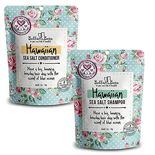 Travel Size Sea Salt Shampoo & Conditioner Set - Volumizing & Detoxifying Hair Care for Beach Waves - Perfect for Vacation, Gym & On-the-Go Use