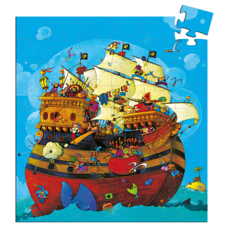 Barbarossa Boat Silhouette Puzzle - 54 Piece Wooden Jigsaw Puzzle for Adults & Kids - Perfect for Family Game Night & Home Decor