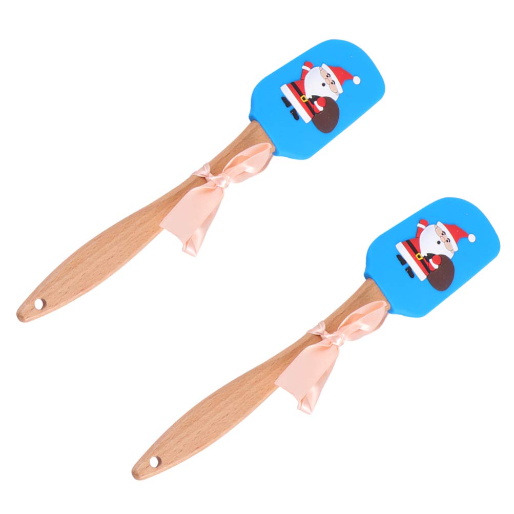2-Pack Wooden Cake Scrapers - Baking Spatulas for Frosting, Cookies & Pastry - Essential Kitchen Utensils for Bakers & Home Chefs - Perfect for Cake Decorating, Jar Scraping & Baking Accessories