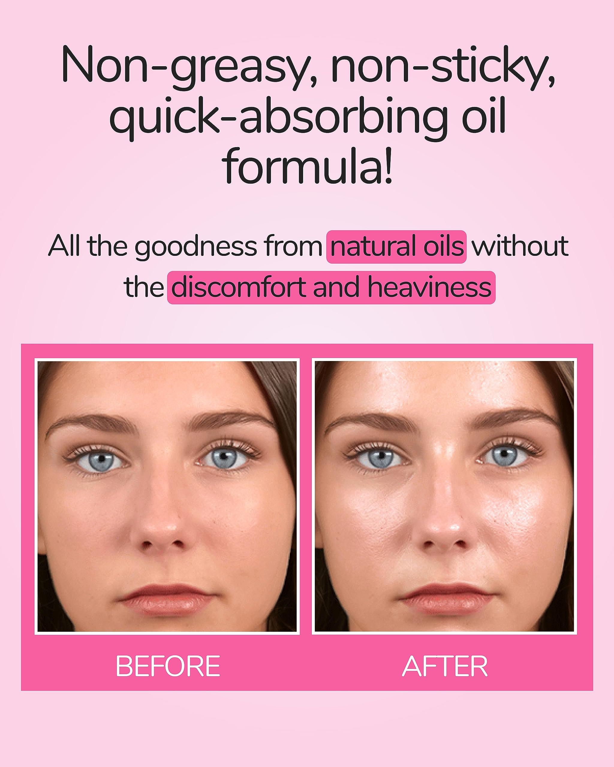 Rejuvenating Pink Facial Oil (1.9 fl oz) - Hydrating & Nourishing Dry Skin Treatment with Argan Kernel Oil & Rosehip Oil | Korean Skincare for Radiant Glow | Perfect for Night Routine & Daily Moisturizing