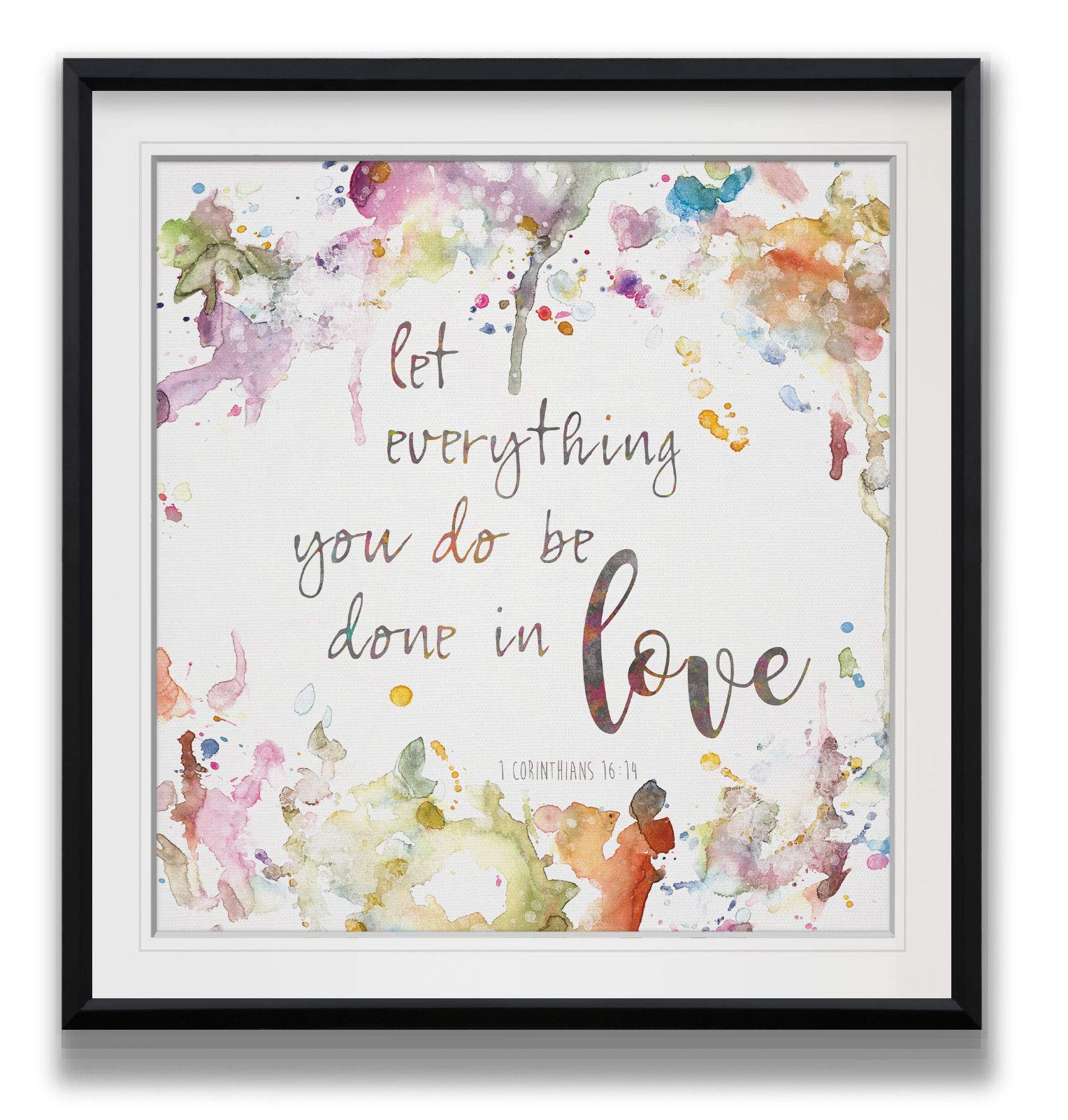 Let Everything You Do Be Done in Love - Inspirational Framed Canvas Wall Art Print | Motivational Quote Home Decor for Living Room, Bedroom & Office | Premium Giclee Gallery Quality