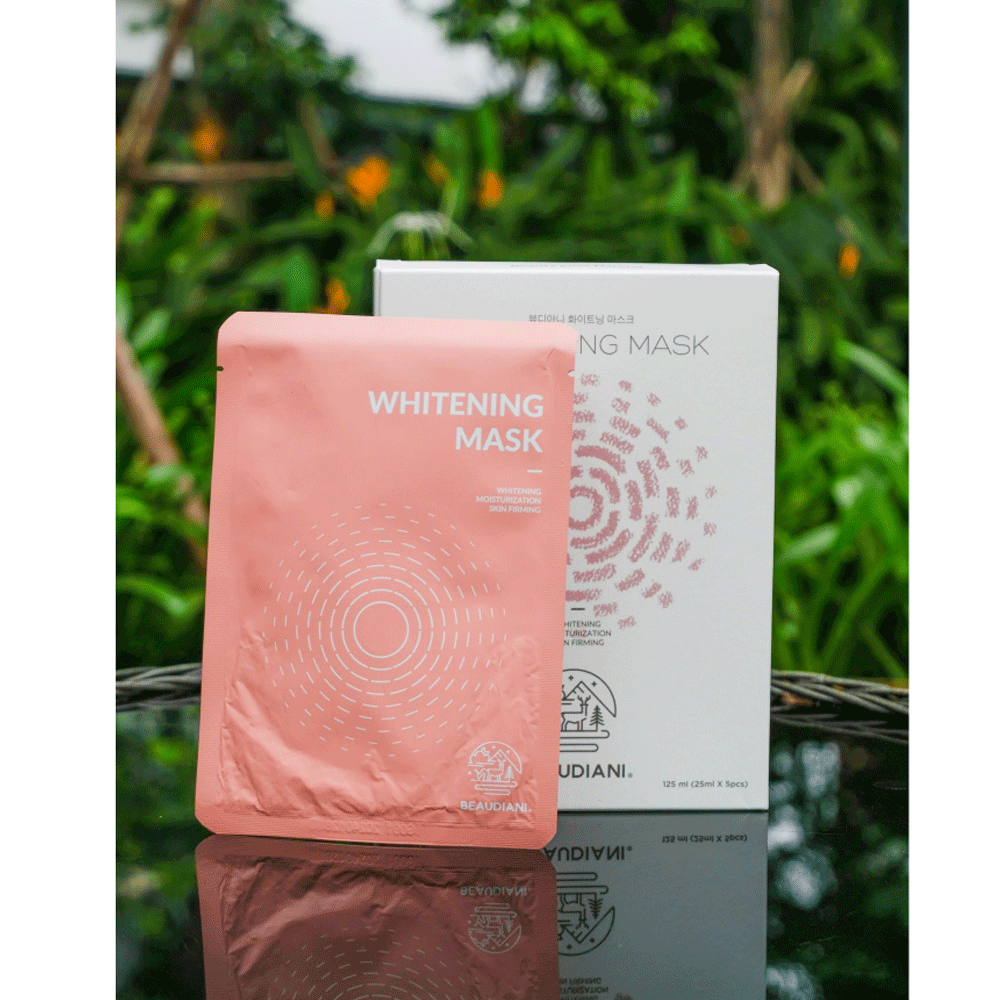 BEAUDIANI Brightening Facial Mask 25g x 5 Pack - Korean Skincare for Glowing Skin, Dark Spot Treatment & Hydration - Perfect for Night Routine, Spa Day & Self-Care