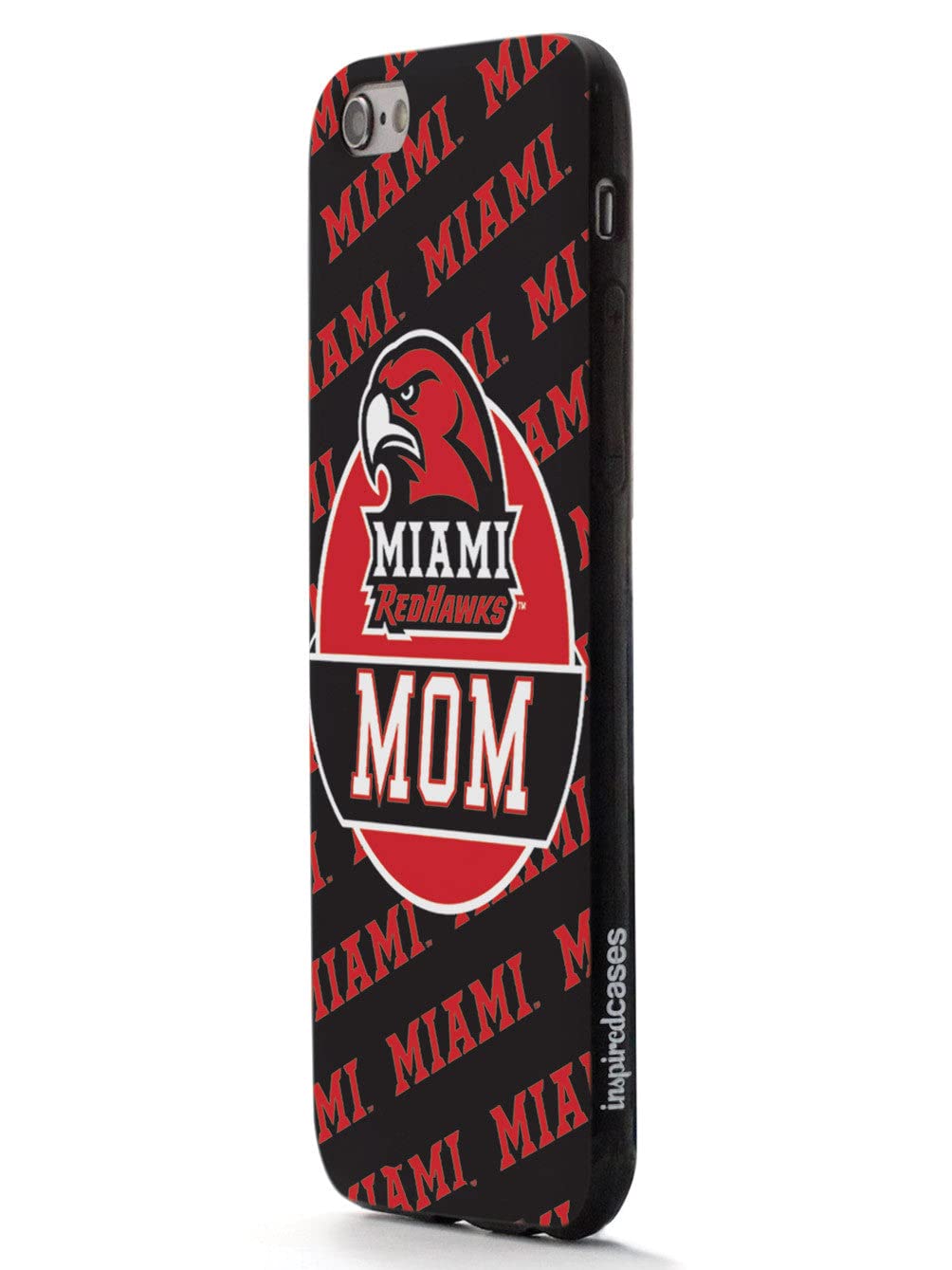 3D Textured iPhone 15 Pro Max Case - Shockproof Rubber Bumper Cover - Protective Phone Case for Apple iPhone 15 Pro Max - Miami University Redhawks Design - Perfect Gift for College Students & Moms - Durable Protection for Everyday Use & School Life