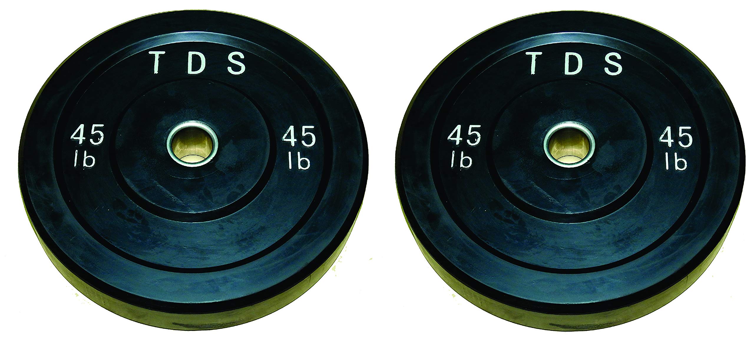 90lbs (2 x 45lb) Virgin All Rubber Bumper Plates for CrossFit & Weightlifting - Durable Gym Equipment for Home & Commercial Use - Perfect for Olympic Lifts, Powerlifting & Functional Training