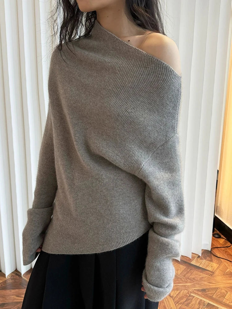 42% Wool Elegant Knit Sweater for Women - Long Sleeve Turtleneck Pullover, Fashionable Autumn/Winter 2025 (Style 1DH9240) - Perfect for Office Wear, Casual Outings and Holiday Gatherings