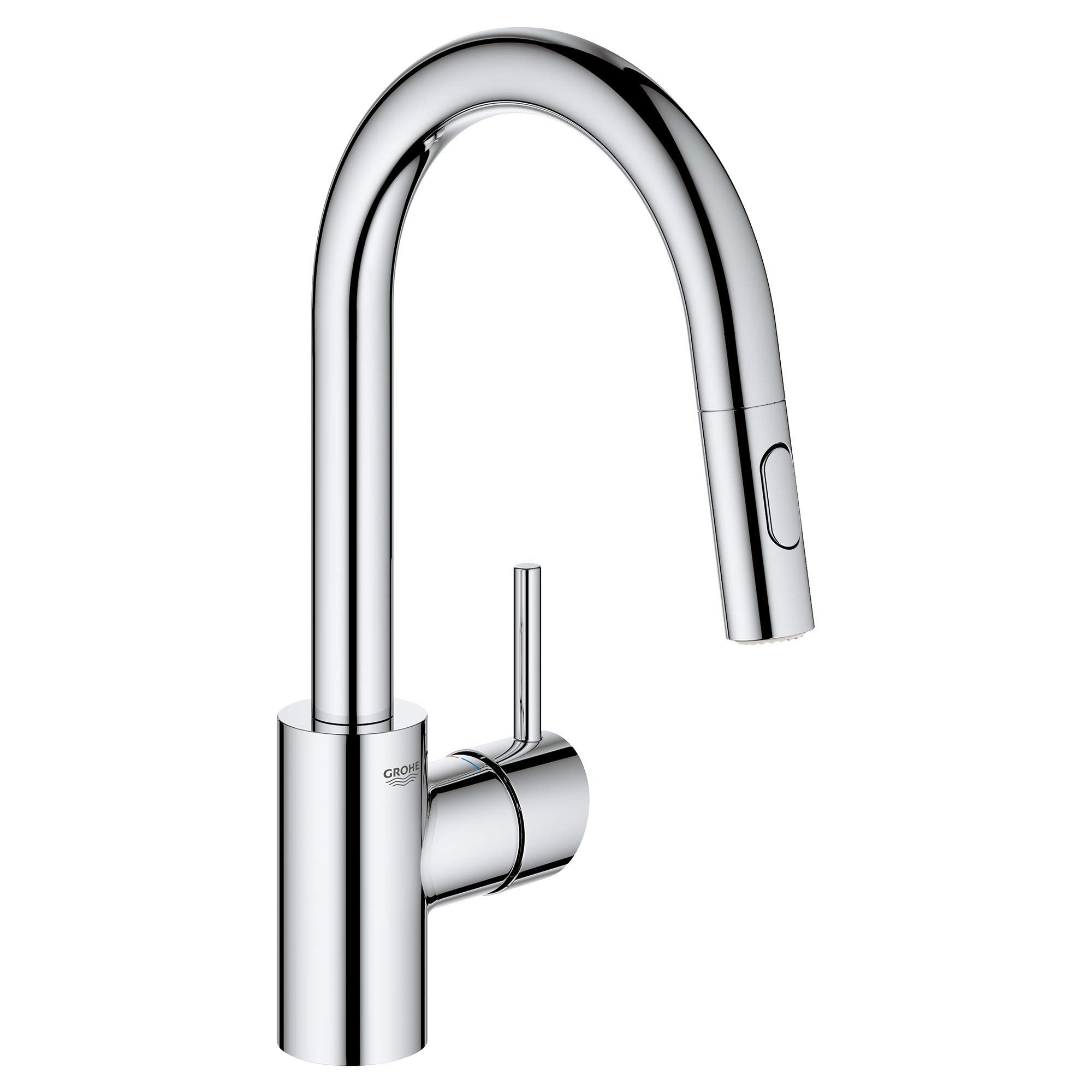 GROHE 31479001 Concetto Single-Handle Pull-Down Kitchen Faucet with Sprayer - Chrome Finish for Modern Farmhouse & Contemporary Kitchen Sinks