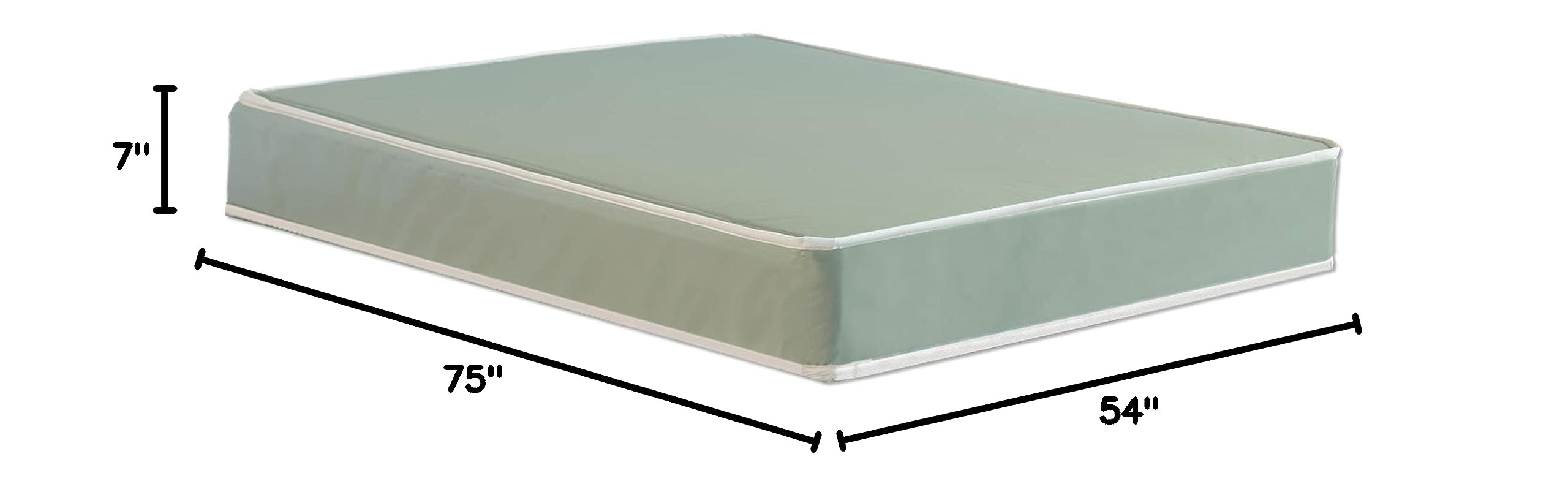 Mayton 7-Inch Medium Firm Water-Resistant Foam Vinyl Mattress - Easy to Clean, Comfortable & Noise-Free Full Size Bed - Perfect for Guest Rooms, Dorms & RVs