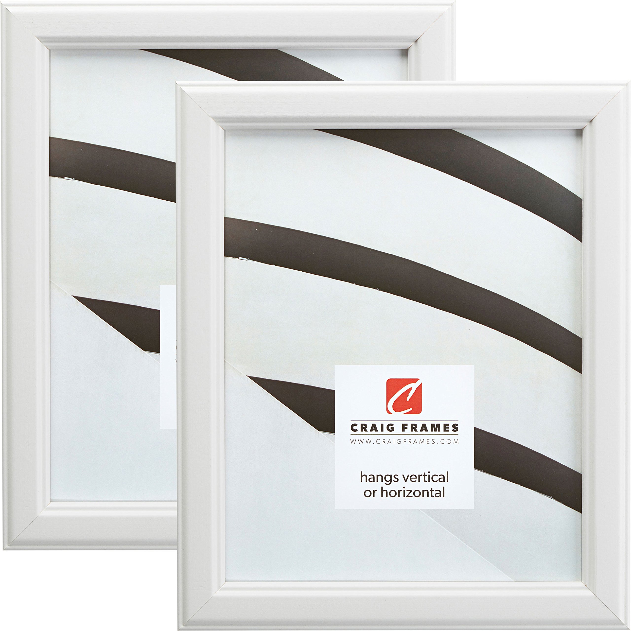 Craig Frames 434WH 18 x 36 Inch White Picture Frame Set of 2 - Perfect for Wall Art, Photos, and Posters in Living Room or Office Decor