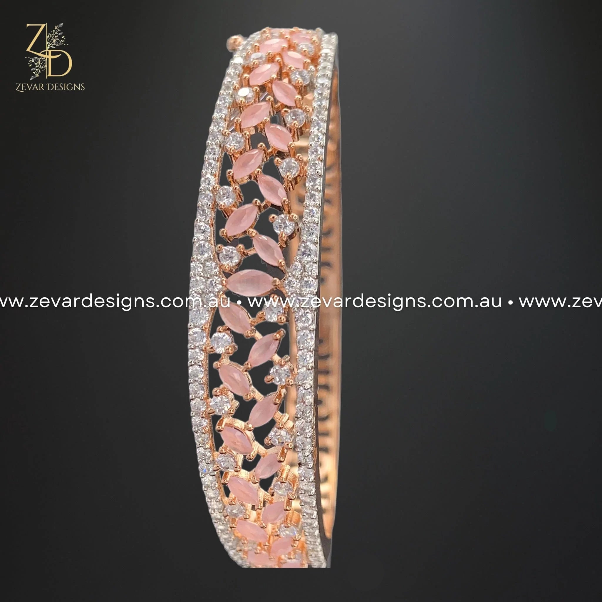 Rose Gold Zircon Bracelet for Women - Elegant Pink Crystal Jewelry Gift for Birthday, Anniversary & Special Occasions