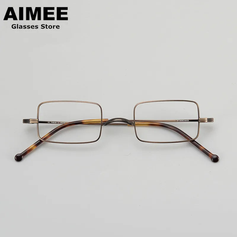 Stylish Aimee Unisex Full Rim Small Square Titanium Eyeglasses Frame 88083 - Lightweight & Durable for Work, Reading & Everyday Wear