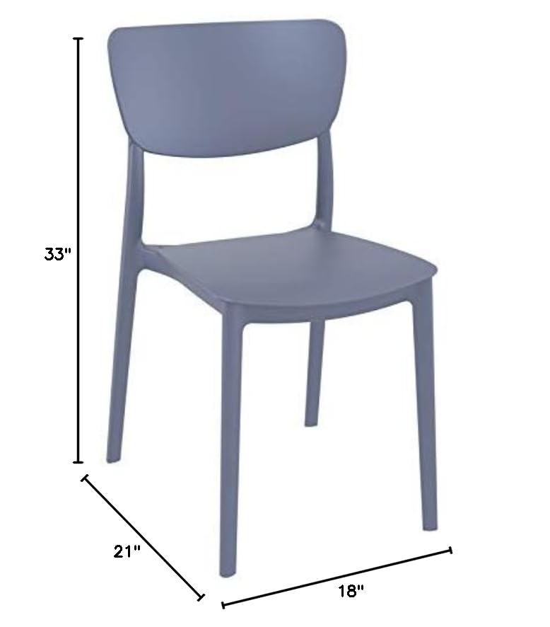 Dark Gray Compamia Monna Outdoor Dining Chairs (Set of 2) - Weather-Resistant Patio Furniture for Garden, Poolside, and Backyard Dining
