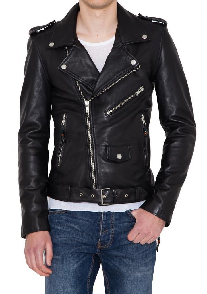 Men's Slim Fit Genuine Cow Leather Motorcycle Jacket - Designer Biker Coat KC462 | Perfect for Riding, Outdoor Adventures & Fashion Statement