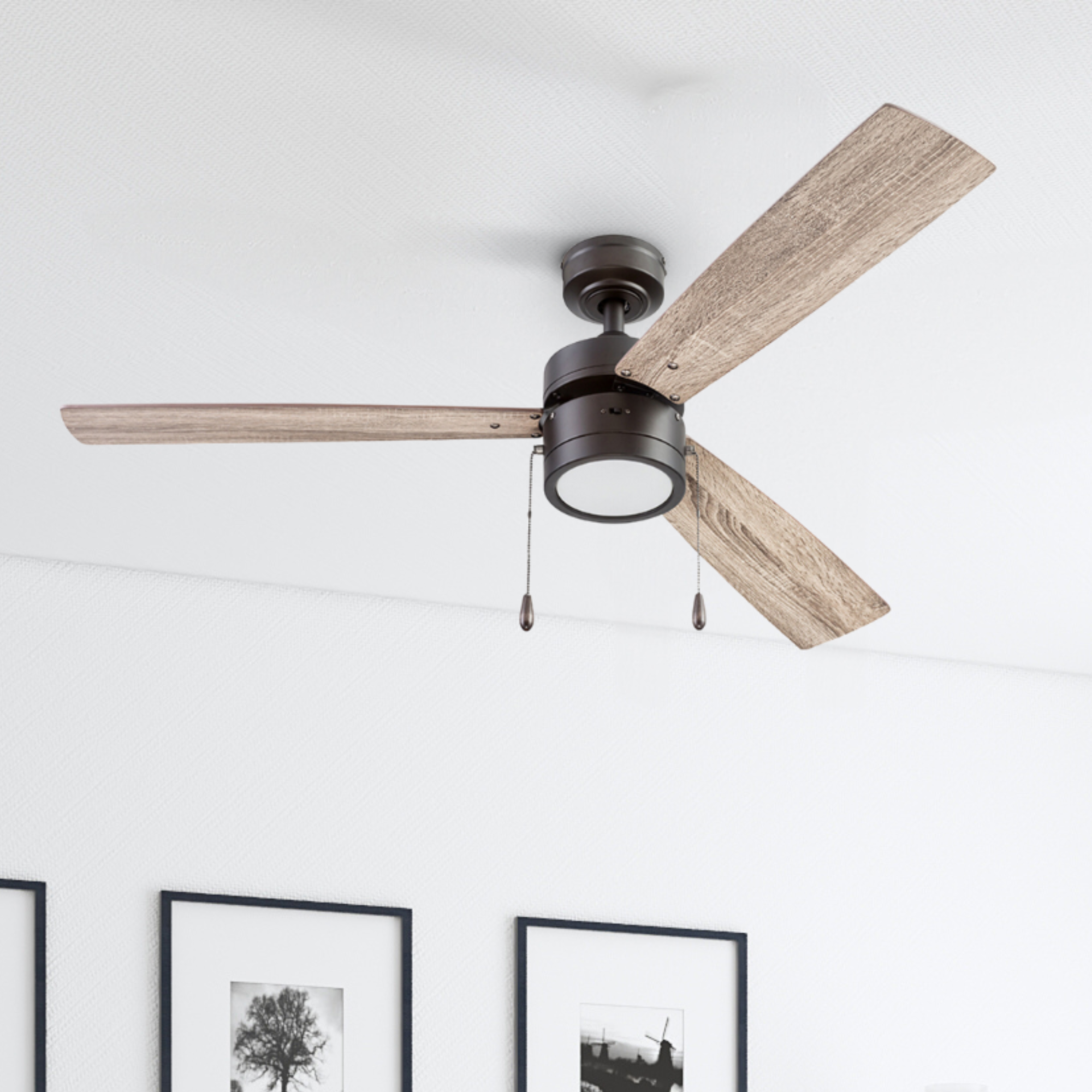 52 Inch Madrona Ceiling Fan with Espresso Bronze Finish & Pull Chain - Perfect for Living Room, Bedroom, and Outdoor Patio Cooling