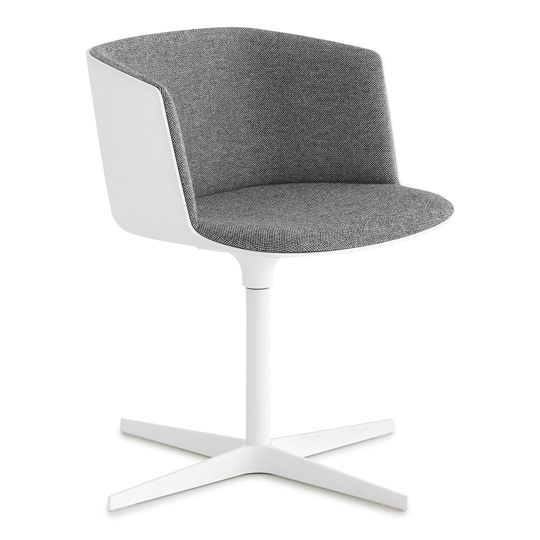 Ergonomic Mesh Office Chair with Cross Base - Adjustable Height & Upholstered Seat for Home & Office Workspace - Perfect for Long Hours of Sitting, Computer Work & Video Conferencing