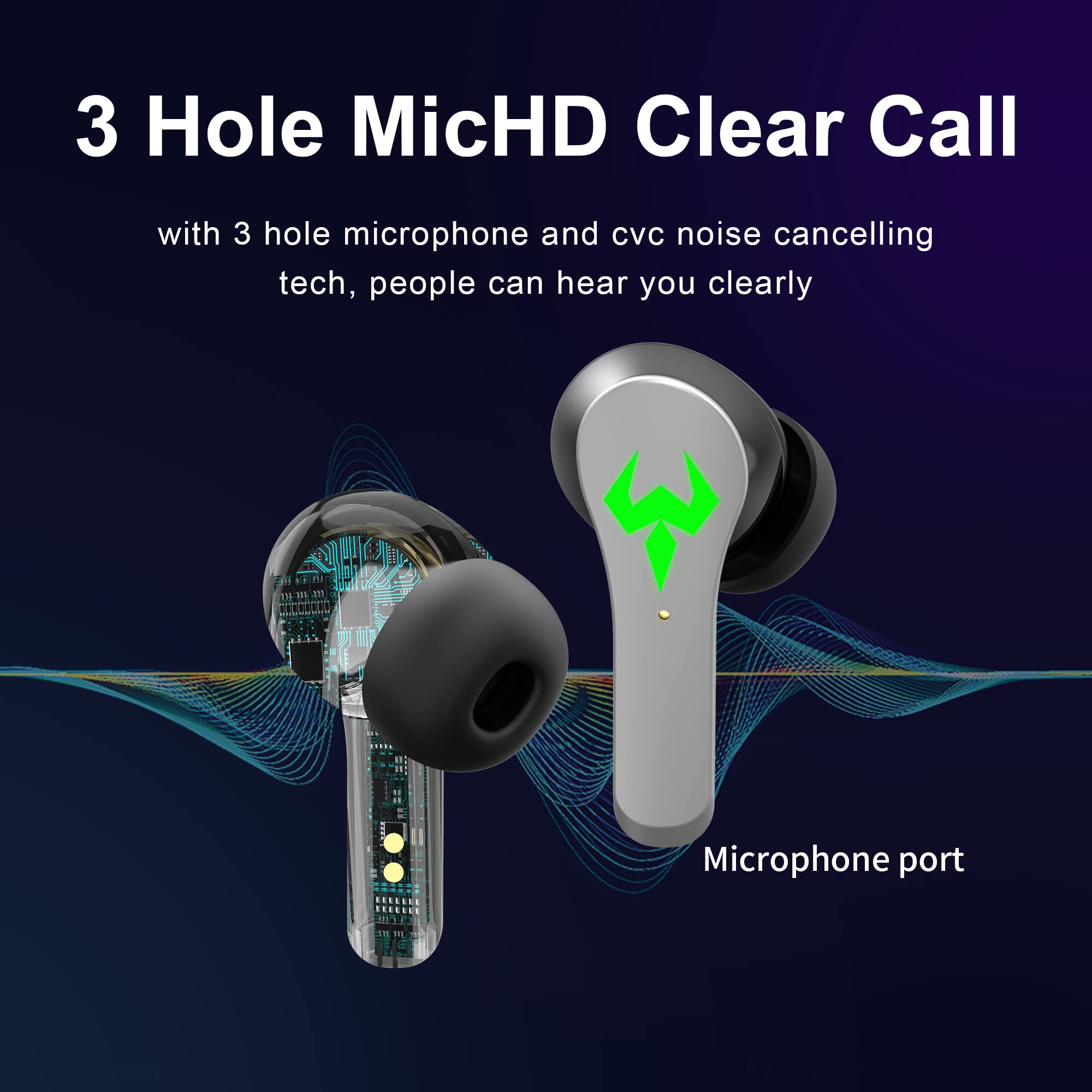 Wireless Bluetooth Earbuds with Cartoon Charging Case - Built-in Mic, Hi-Fi Stereo Sound, Deep Bass, Touch Control, IPX5 Waterproof for Running, Gym & Workout (Black) - Perfect for Sports, Commuting & Daily Use