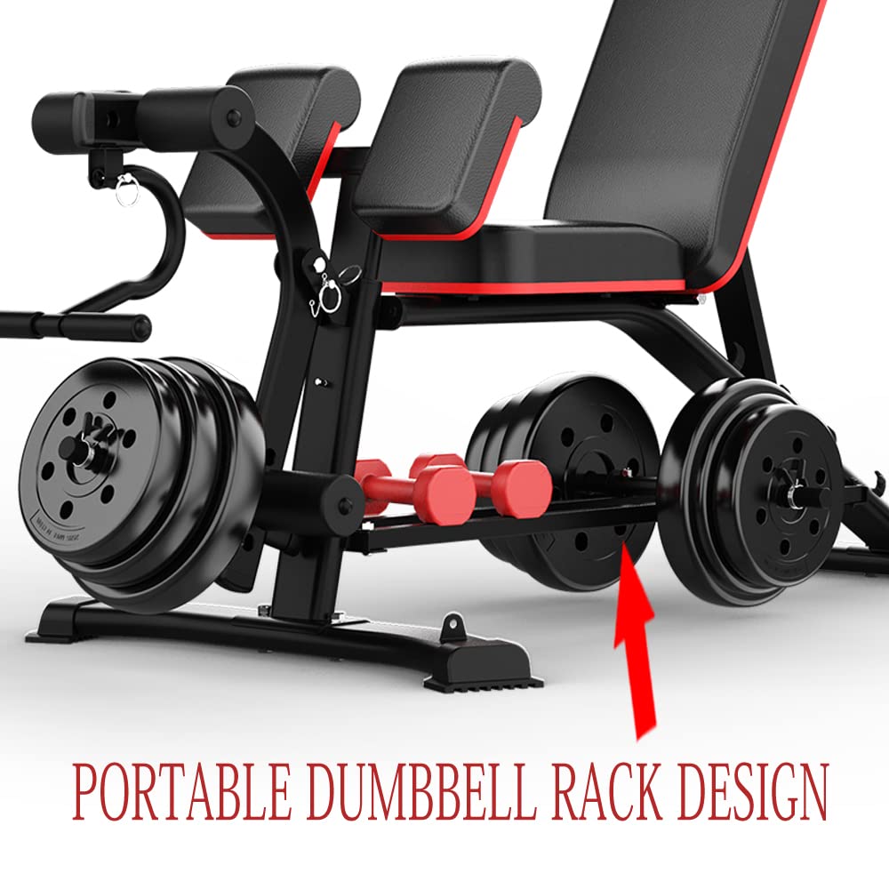 EASY BIG Adjustable Weight Bench with Leg Extension - Multi-Position Strength Training Bench for Dumbbell Exercises, Ab Workouts & Home Gym (Ideal for Full-Body Workouts & Small Spaces)