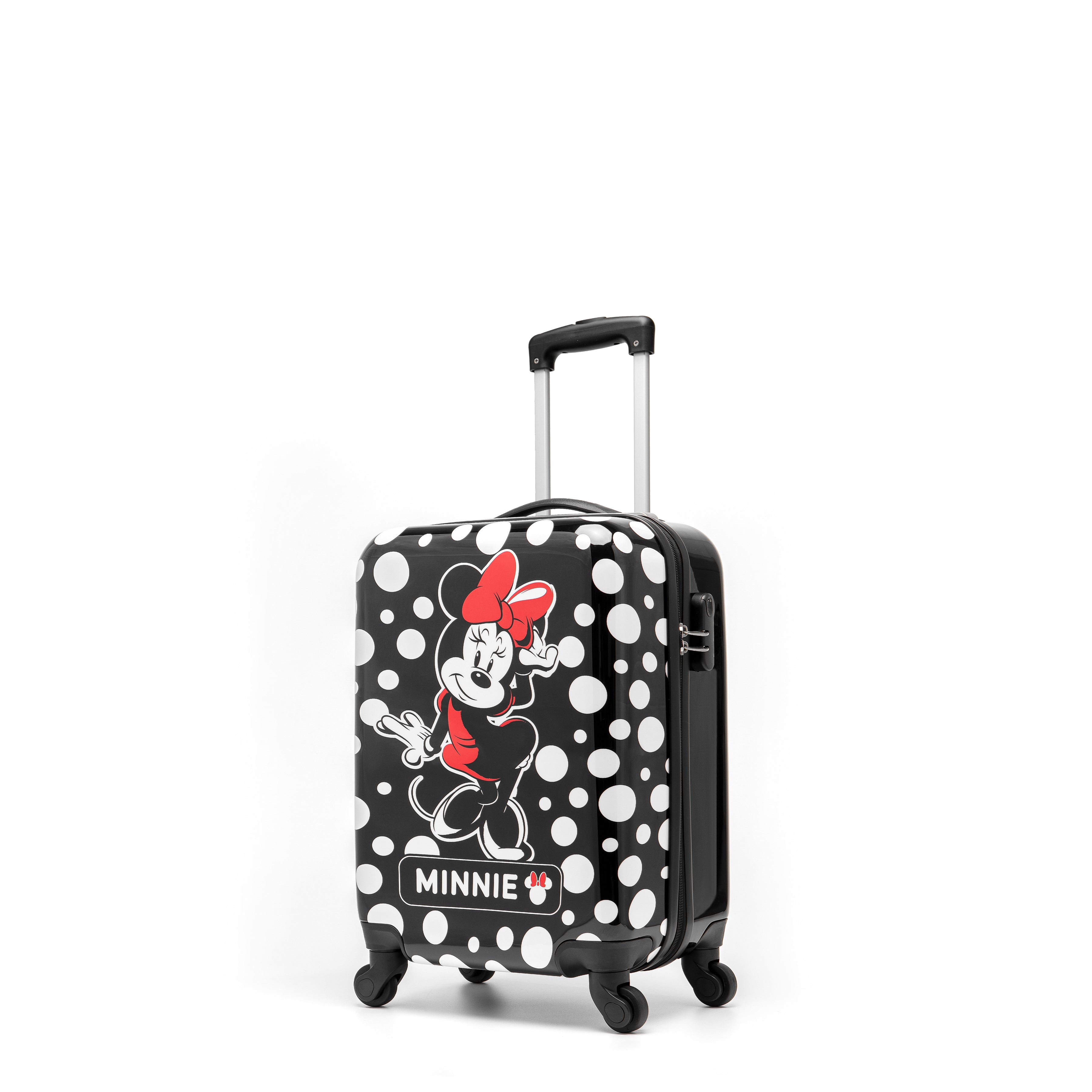 Disney Minnie Mouse DIS207 19-Inch Small 4-Wheel Hard Shell Suitcase - Black | Lightweight Carry-On Luggage for Kids Travel, School Trips & Weekend Getaways